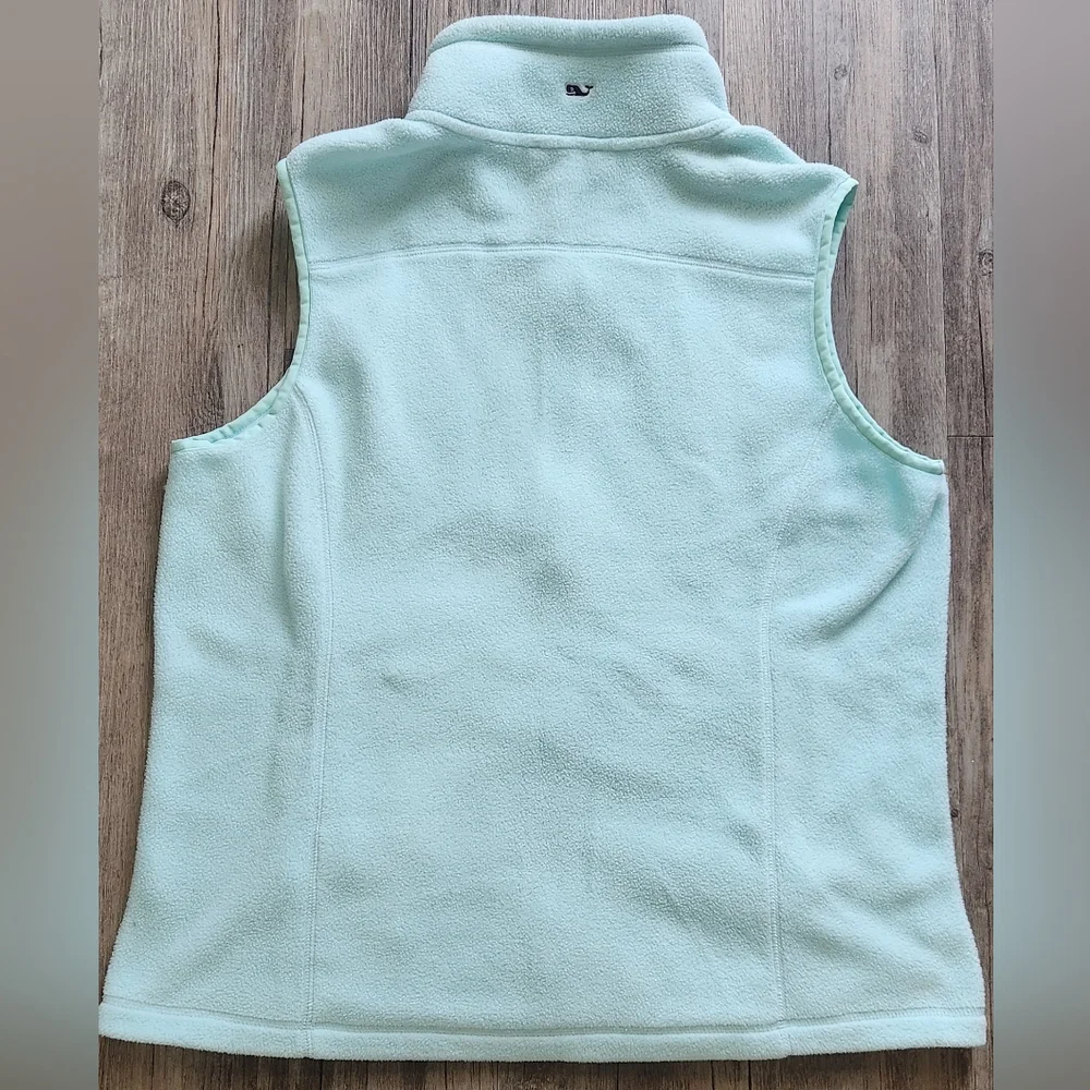 Vineyard Vines Women's Fleece Full Zip Vest‎ Light Teal size Large